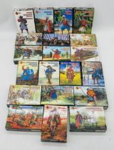 A collection of boxed Mars military plastic model figurine sets including Barbarian Pirates,