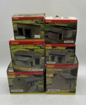 A collection of six boxed Hornby Skaledale OO gauge relating to Home Farm including Cattle Shed (