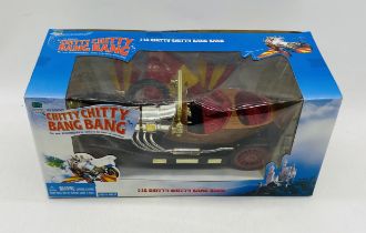 A boxed Stevenson Entertainment Group (SEG) Chitty Chitty Bang Bang die-cast car (1:18 scale)