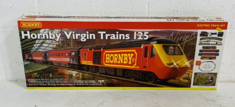 A boxed Hornby OO gauge Hornby Virgin Trains 125 electric train set (R1080) including a Virgin