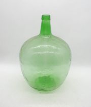 A green glass 'Viresa' carboy, stamped 'J' to base - height 47cm