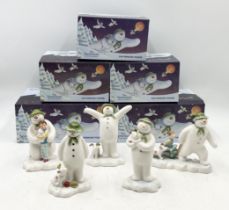 A collection of five boxed Beswick figurines of The Snowman and Snowdog