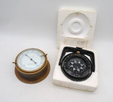 A maritime brass cased compensated barometer by 'John Lilley & Son Ltd, London & North Shields',