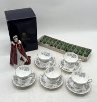 A collection of china including Royal Doulton Queen at 80, Royal Albert part tea set and set of