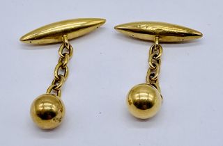 A pair of Victorian 9ct gold cufflinks, total weight 5.4g