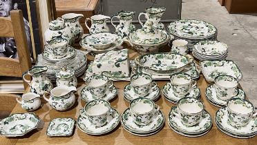 A large collection of Masons Ironstone wares in the 'Chartreuse' pattern to include jugs, ginger