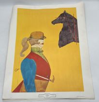 A collection of nine vintage unframed prints (all 57.5cm x 72.5cm) including Richard Lindner - "Girl