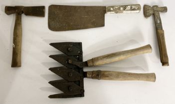 A pair of Astor shears, Bahco multi tool, one other similar and a cleaver