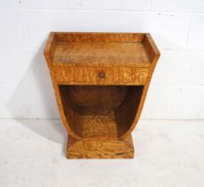 An Art Deco bedside cabinet, with single drawer - length 53.5cm, depth 35.5cm, height 58.5cm