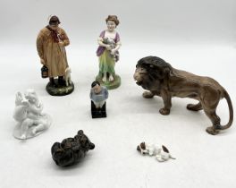 A collection of ceramics including Royal Doulton "The Shepherd" and "Fat Boy", Rosenthall cherub and