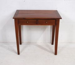 A modern side table, with two drawers, raised on tapered legs - length 80cm, depth 50cm, height