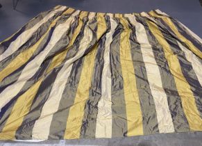 A pair of silk lined curtains each measuring 226cm x 186cm width (at top)