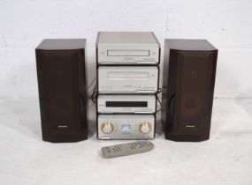 A Technics HD550 stacking hi-fi system, comprising of SL-HD550 CD player, RS-HD550 cassette