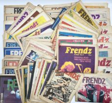 A large collection of approximately 58 editions of Friends/Friendz 1970's underground alternative