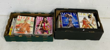 Two boxes of Vogue Magazines, dating from 1999 to 2011