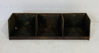 An industrial metal shelving unit - length 107cm