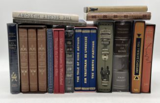 A collection of various Folio Society books, some new, including A History of Rome, Alice's