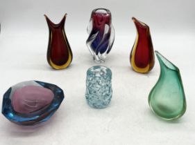 A collection of art glass including Murano, Chribska, Liskeard Glass etc