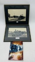 Two framed vintage black & white photographs of the Lyme Regis to Axminster Branch Line radial