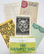 A collection of 1970's music ephemera including Hawkwind Space Ritual tour programme, Freek Press,