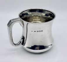 A hallmarked silver Christening mug, weight 102.6g