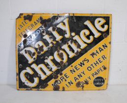 A vintage enamel advertising sign for the London Daily Chronicle newspaper - 76.5cm x 91.5cm