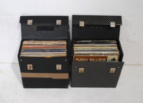 A quantity of various 12" vinyl records, including Mungo Jerry, The Rolling Stones, Bob Dylan, The