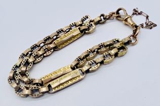 A Victorian 9ct gold fancy bracelet, weight 23.9g