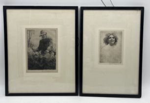 A collection of various etchings including two by George Dixon, St Michael's Mount by R.H.