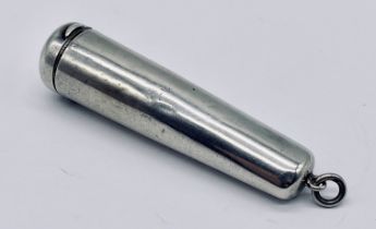 A hallmarked silver cheroot holder, length 8cm