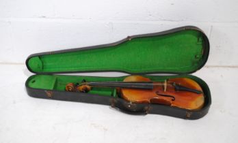 A Rigart Rubus (Petersburg 1850) violin, with hard case - length 59cm