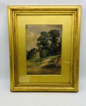 A framed watercolour by William Simpson RSA (1823-1899) entitled "At Rosslyn" (dated April 14th