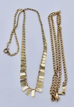 Two 9ct gold necklaces, total weight 8.3g