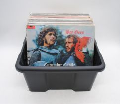 A collection of 12" vinyl record albums by The Bee Gees and related, including 'Cucumber Castle', '