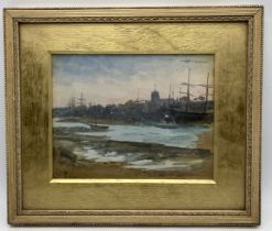 "Old Shoreham" a watercolour study by Charles Napier Hemy (1841-1917) " A study from the south