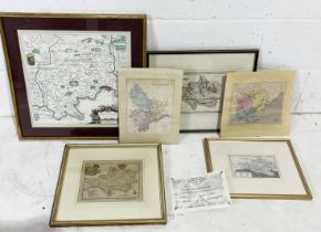 A collection of antique and other maps including three maps of Dorsetshire with one by Thomas