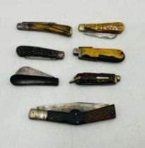 A collection of various pocket knives including John Petty and Sons, King, Taylor, Saynor etc.