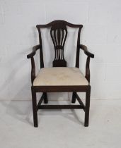 A Georgian mahogany Hepplewhite style carver chair