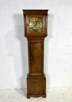 A Georgian long case chiming clock, with brass dial, height 184cm