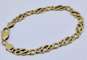 A 9ct gold bracelet, weight 10.5g