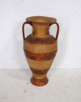 A large ceramic 'trophy' urn - height 75.5cm