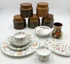 A small collection of china including Minton Haddon Hall, Hornsea jars etc.