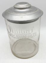 A early 20th century point of sale advertising jar, etched "Wright & Son Ltd" biscuits, with