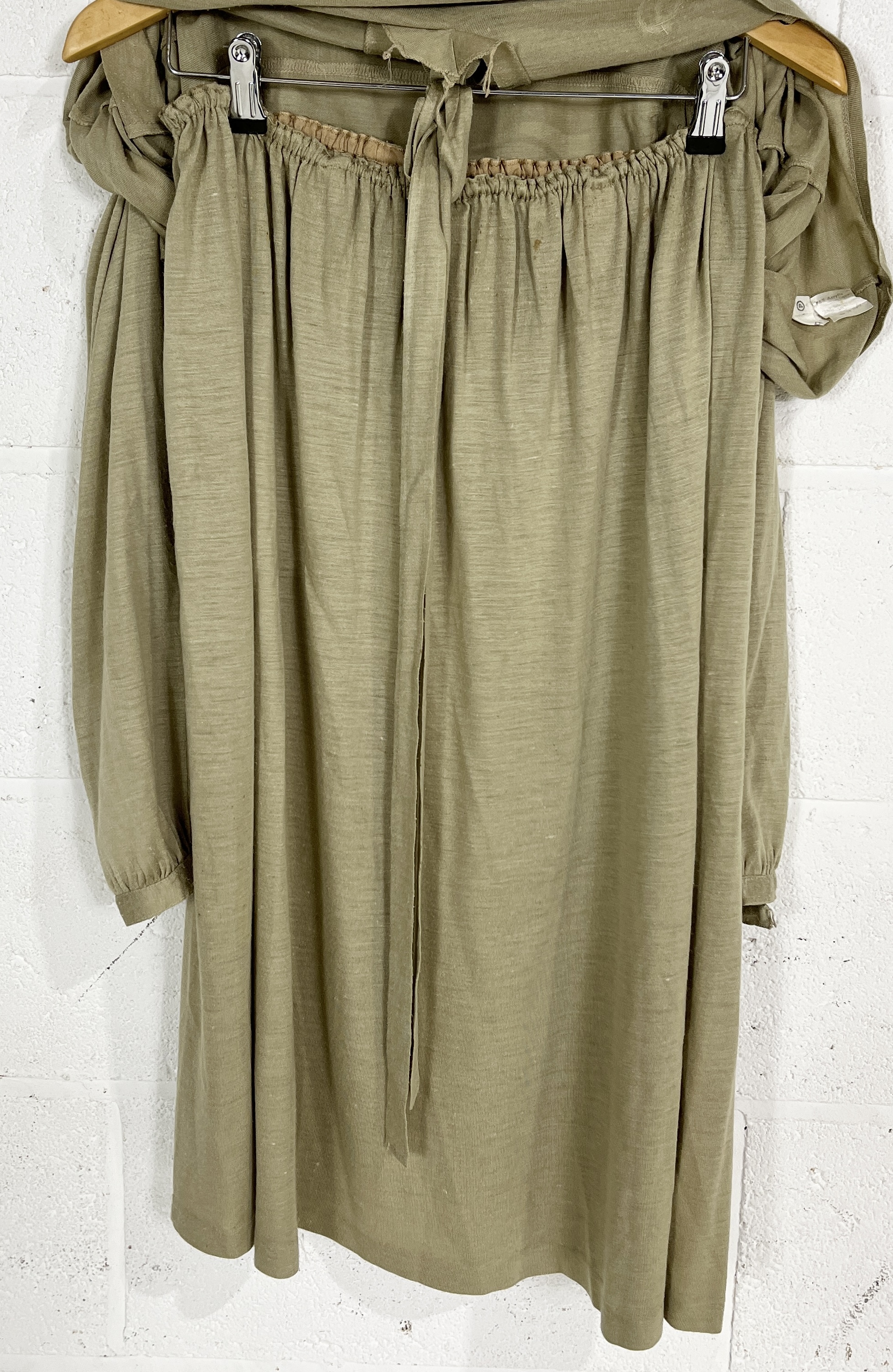 A vintage Christan Dior two piece blouse and skirt set in Khaki - Image 3 of 5