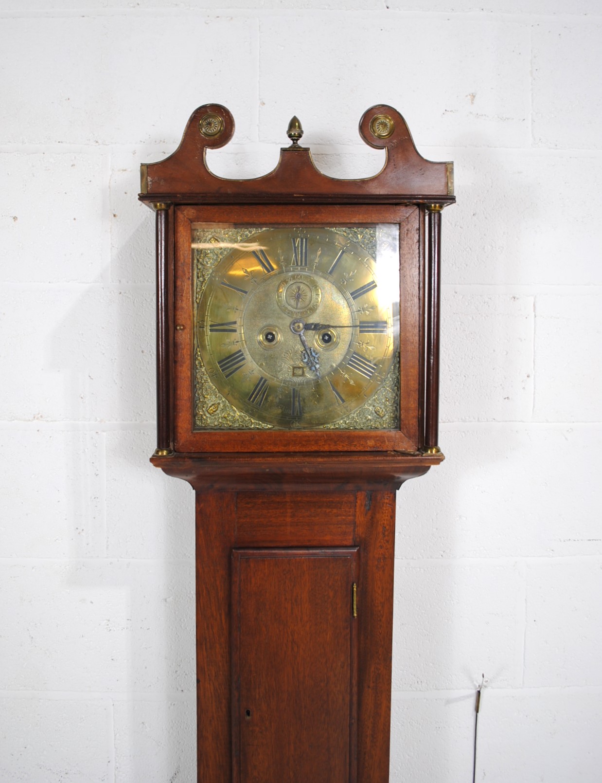 A Georgian mahogany chiming longcase clock, with brass dial named to 'Fri-Hawkins, Southampton', - Image 4 of 12