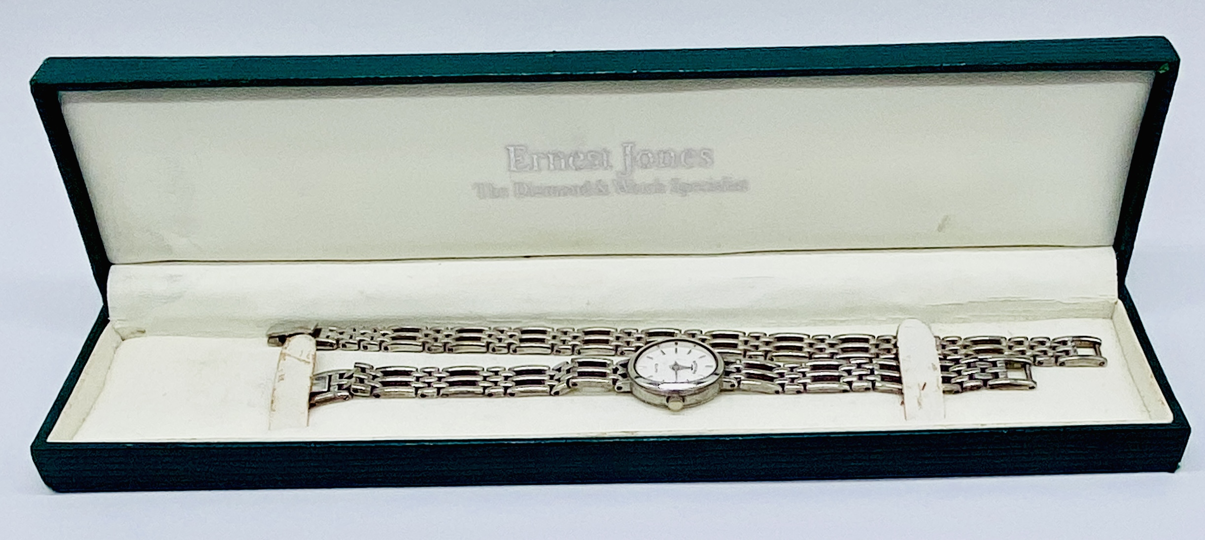 A ladies Rotary Elite Sterling silver wristwatch along with a matching bracelet