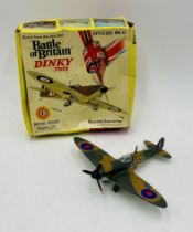 A vintage boxed Dinky Toys "Battle of Britain" Spitfire Mk II die-cast model (No 719)