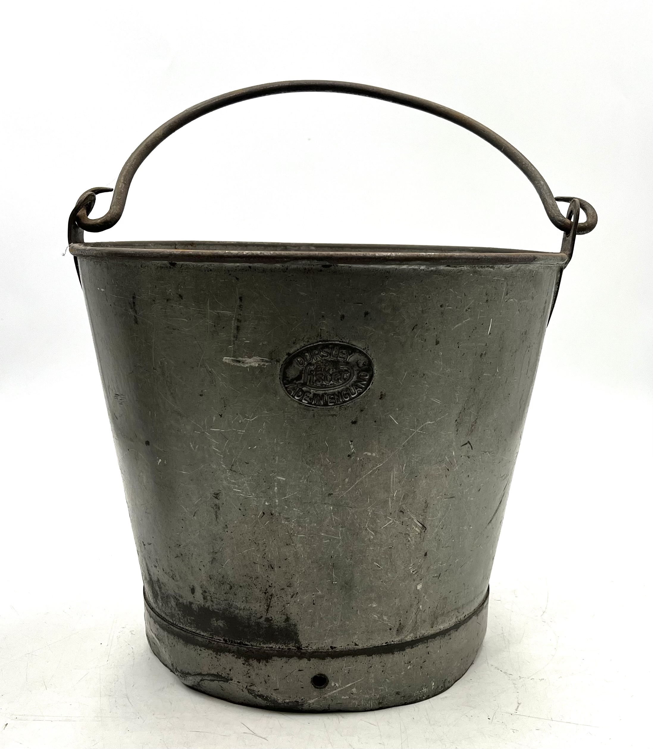 A galvanised Lister bucket along with a Castrol Motor Oil bottle and an Esso lube bottle. - Image 2 of 8