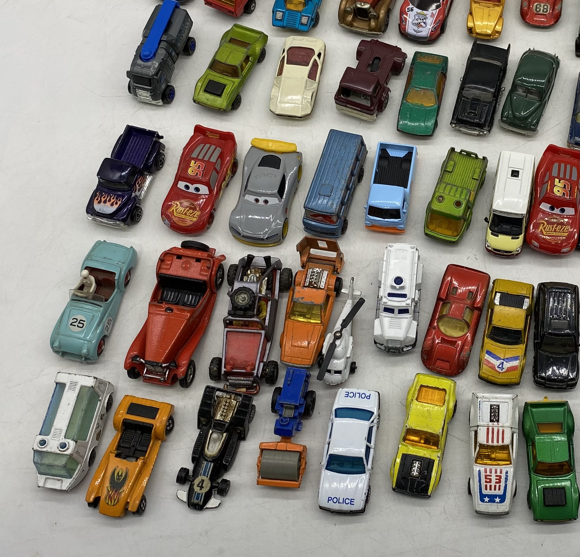 A collection of playworn die-cast vehicles including Matchbox, Mattel Disney Pixar, Oxford, - Image 4 of 5