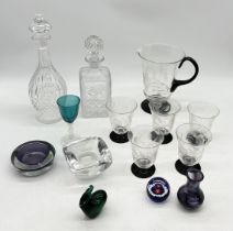 A collection of various glass ware including Caithness, decanters, lemonade set, Orrefors bowl etc.